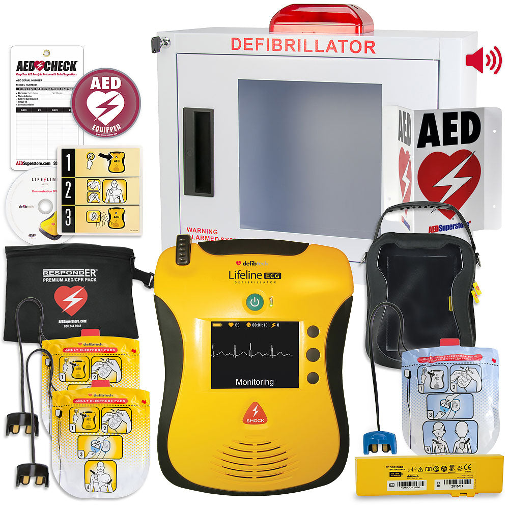 Defibtech Lifeline VIEW/ECG AEDs Value Package For Church Workday