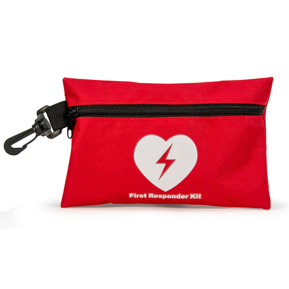 CPR/AED Rescue Kit with CPR Mask in Red Nylon Pouch