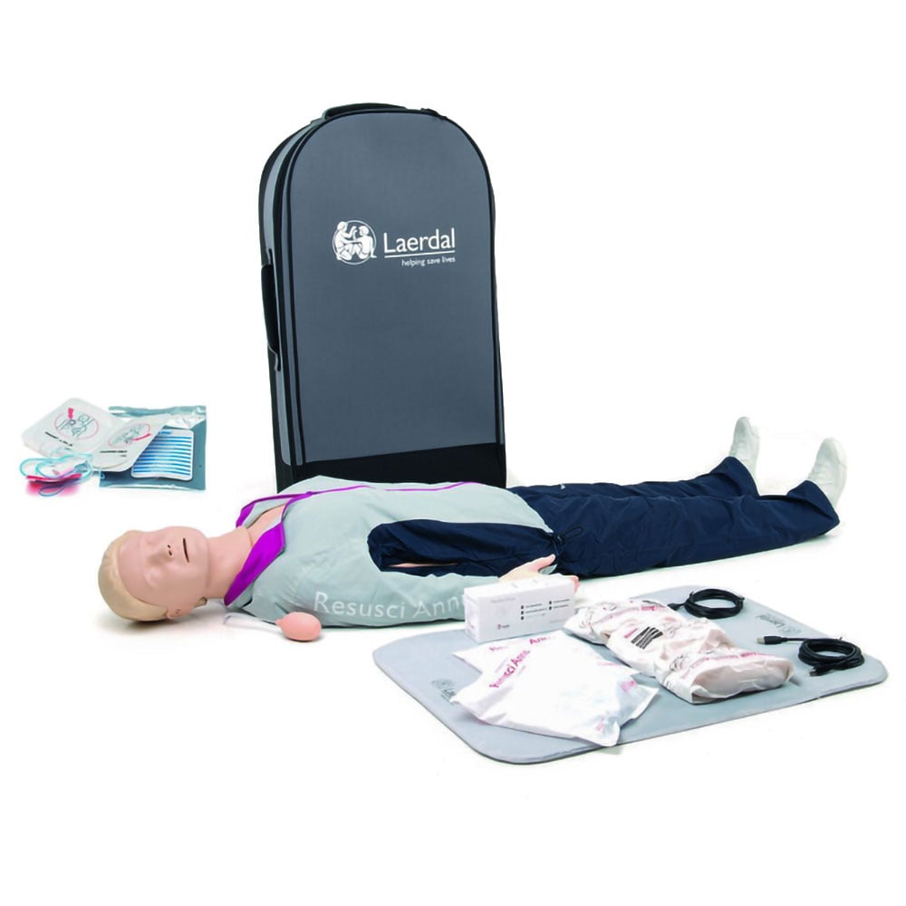 Laerdal Resusci Anne QCPR AED Full Body w/Trolley Case - Rechargeable