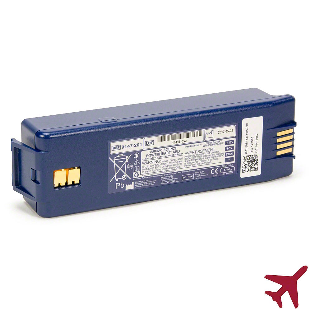 Cardiac Science Powerheart Battery with TSO Certification for Aviation