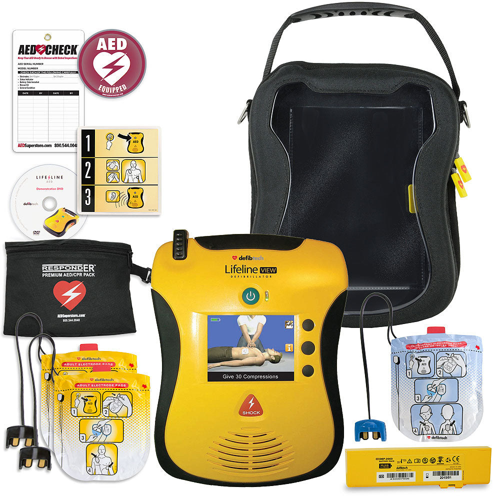 Defibtech Lifeline VIEW/ECG AED Aviation Value Package