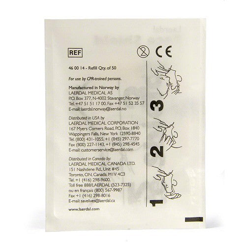 Laerdal Face Shield CPR Barrier Keyring Refill Back Side