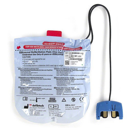 Pediatric Electrodes For Defibtech Lifeline VIEW/ECG/PRO AED DDP 2002 Output Back Side