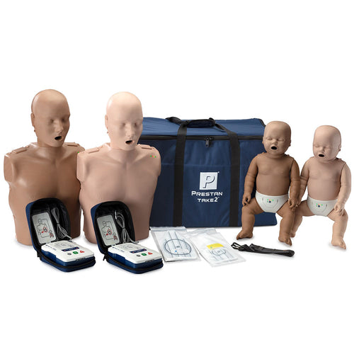 PRESTAN Manikin Professional TAKE2 Manikins Diversity Kit w/CPR Monitors and AED Trainers Package