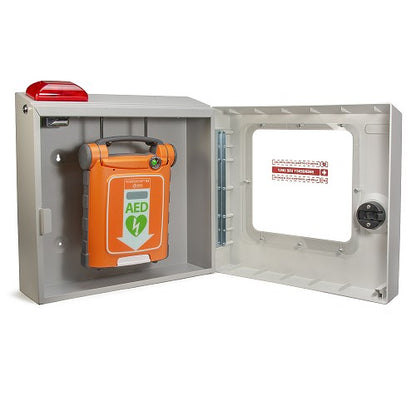 Wall Mount AED Cabinet Cardiac Science Standard Size, Alarm and Strobe