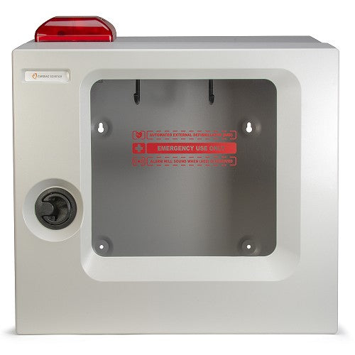 Wall Mount AED Cabinet for Cardiac Science Standard Size with Alarm and Strobe