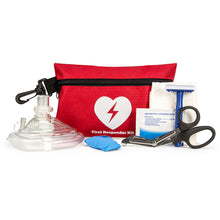 Load image into Gallery viewer, CPR/AED Rescue Kit with CPR Mask in Red Nylon Pouch

