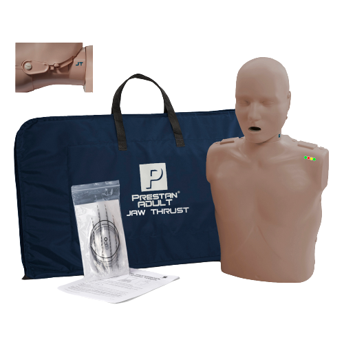 Prestan Professional Adult Jaw Thrust Dark Skin Manikin with CPR Monitor