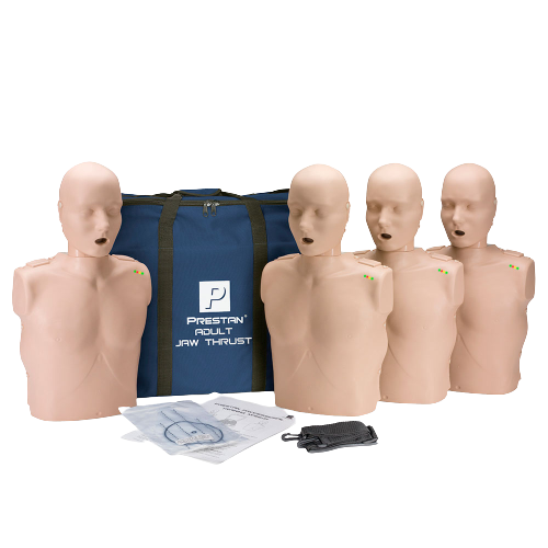 Prestan Professional Adult Jaw Thrust Medium Skin Manikin (4-Pack) without CPR Monitor