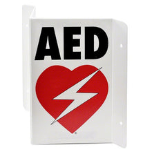 Load image into Gallery viewer, RespondER® Flexible AED Wall Sign for Resale - Black &amp; Red on White
