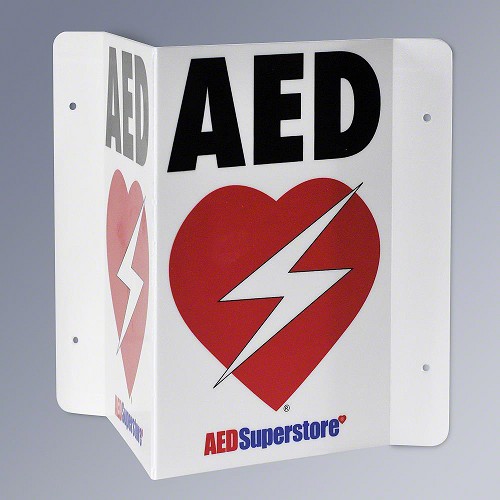 RespondER® Flexible AED Wall Sign - Black & Red on White