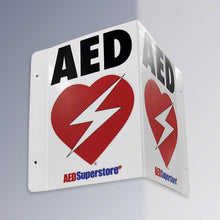 Load image into Gallery viewer, RespondER® Flexible AED Wall Sign - Black &amp; Red on White

