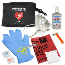 Load image into Gallery viewer, RespondER® Ultimate CPR/AED Pack with RespondER® Mask &amp; Hand Sanitizer in Nylon Pouch - For Resale
