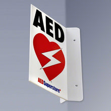 Load image into Gallery viewer, RespondER® Flexible AED Wall Sign - Black &amp; Red on White
