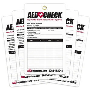 AED CHECK Tag Pack of 5 - Now Improved!