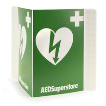 Load image into Gallery viewer, RespondER® Flexible AED Wall Sign - Green &amp; White
