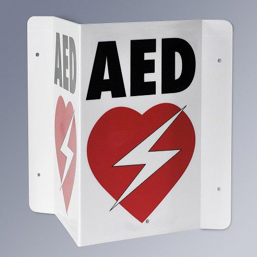 RespondER® Flexible AED Wall Sign for Resale - Black & Red on White