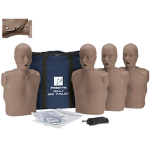 Load image into Gallery viewer, Prestan Professional Adult Jaw Thrust Dark Skin Manikin (4-Pack) with CPR Monitor
