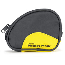 Load image into Gallery viewer, Laerdal Pocket Mask w/Oxygen Inlet &amp; Head Strap w/Gloves &amp; Wipe in Black Soft Pack
