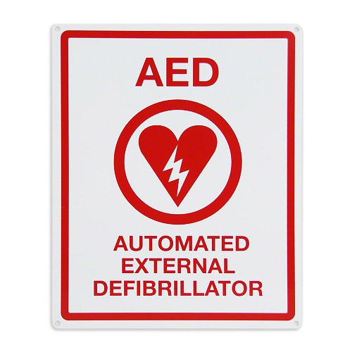 AED Flat Wall Sign-Metal