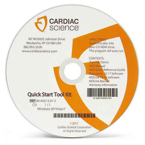 Cardiac Science Powerheart® AED G3 Plus Quick Start CD Toolkit