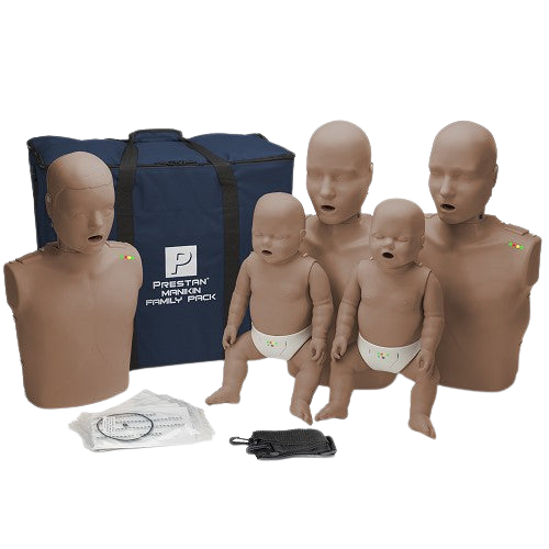 Prestan Manikin Professional Dark Skin Family Pack with CPR Monitor