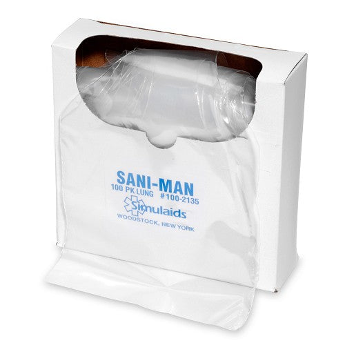 Simulaids Sani-Man Face Shield Lung System (100pk)